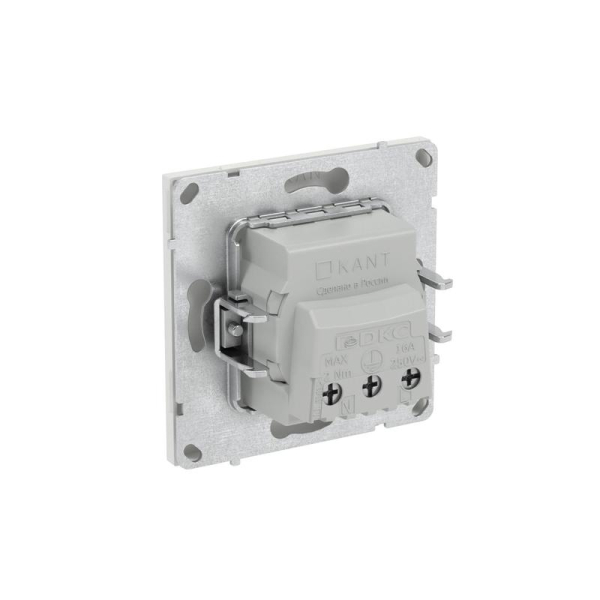 Розетка силовая KANT 2P+E защ. шторки бел. песок DKC 7010003