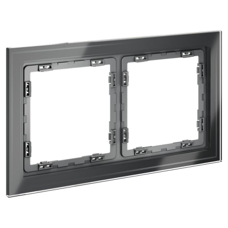 Рамка 2-м S70 стеклян. графит Voltum VLS110207