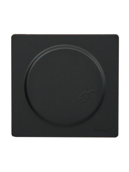 Розетка 1-м ОП LETO с заземл. с крышкой LETO ПБТ черн. бархат LEZARD 752-4200-123B
