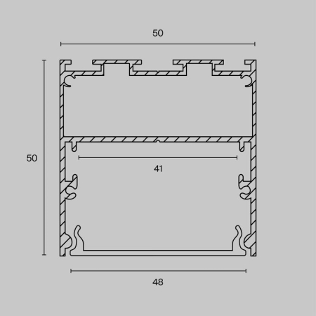 Профиль накладной/подвесной 50х50 алюм. Maytoni ALM-5050-S-2M