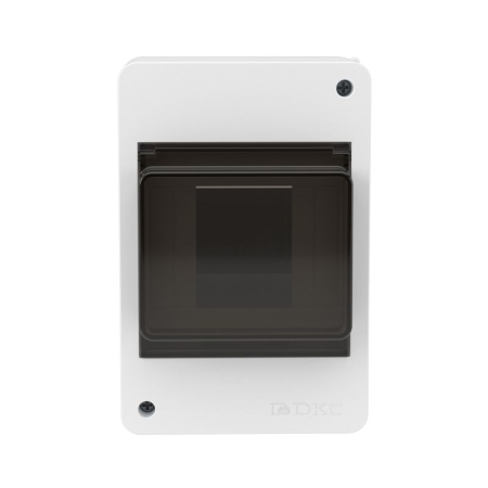 Щиток настенный 4мод. с тонированной дверцей бел. DKC F04W0WD