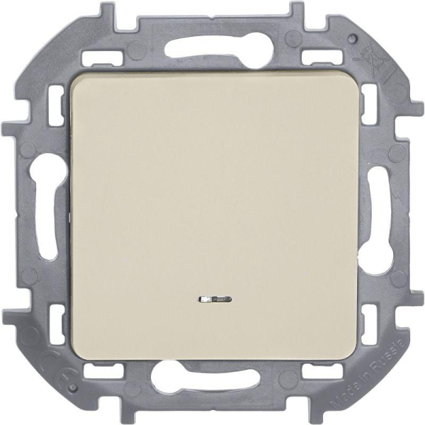 Переключатель 1-кл. Inspiria 10А IP20 250В 10AX с подсветкой/индикацией механизм сл. кость IEK 673661