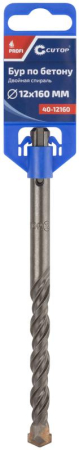 Бур по бетону Profi двойн. резьба SDS-Plus 12х160мм Cutop 40-12160