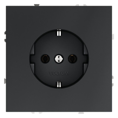Розетка 1-м СП S70 16А с заземл. механизм графит Voltum VLS040107