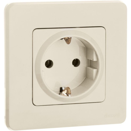 Розетка 1-м СП Inspiria 16А IP20 250В 2P+E защ. шторки немецк. стандарт механизм сл. кость IEK 673731