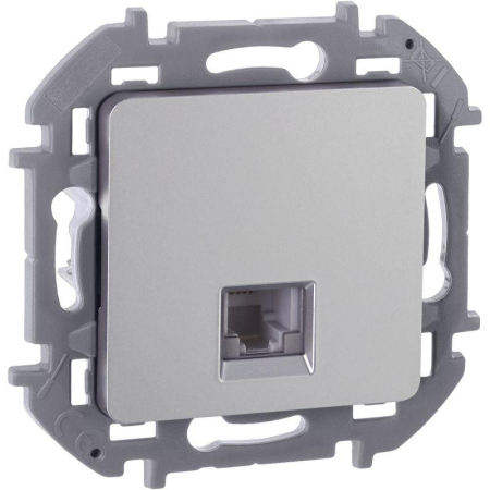 Розетка телефонная Inspiria RJ11 механизм алюм. IEK 673822
