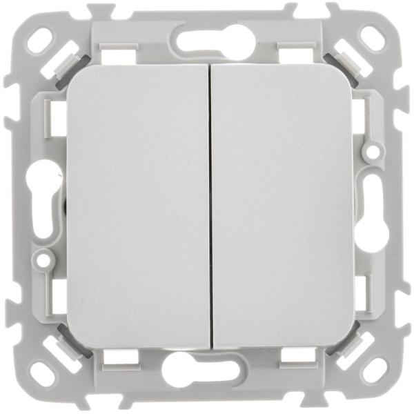 Выключатель 2-кл. СП FLITE ВС12-1-0-ФлА 10А механизм алюм. IEK FI-V20-0-10-1-K47