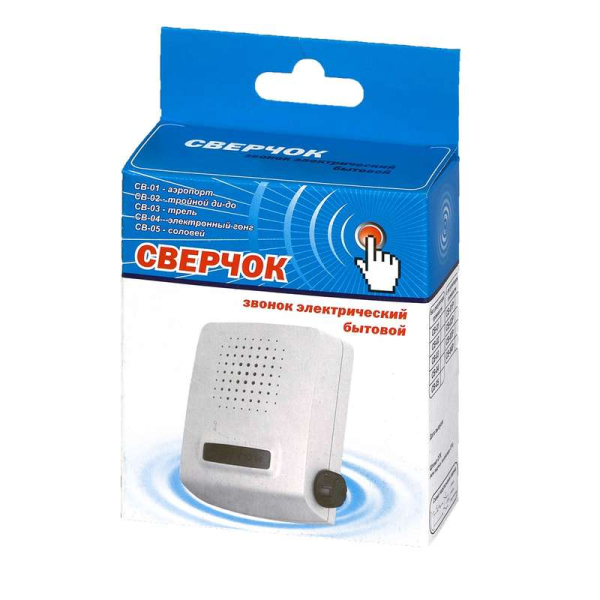 Звонок проводной Сверчок электрон. гонг 220В 80-90дБА регулир. громкости бел. МОНОМАХ СВ-04Р