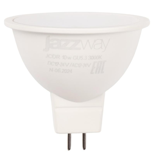 Лампа светодиодная низковольтная PLED-SP JCDR MO 10Вт 3000К тепл. бел. GU5.3 12-24В AC/DC Pro JazzWay 5049703