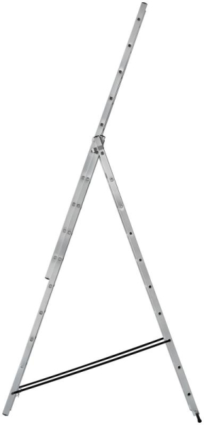 Лестница трехсекционная 3х10 H=285/481/674см 12.19кг алюм. FIT 65435