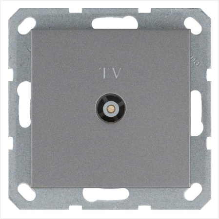 Розетка телевизионная оконечная TV Ф9.5мм механизм алюм. Jasmart G6001S