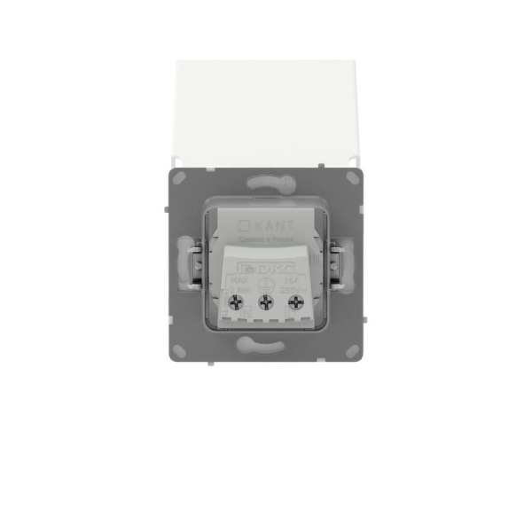 Розетка силовая KANT IP44 2P+E защ. шторки с крышкой бел. магнолия DKC 7000013