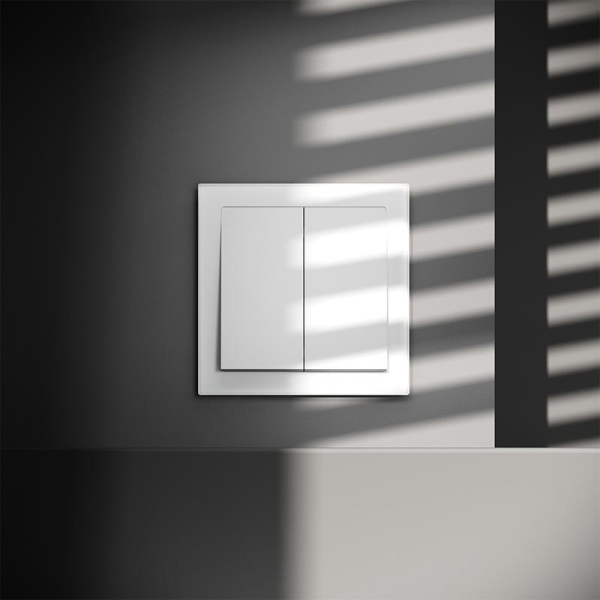 Выключатель 2-кл. СП S70 10А механизм бел. матов. Voltum VLS020102