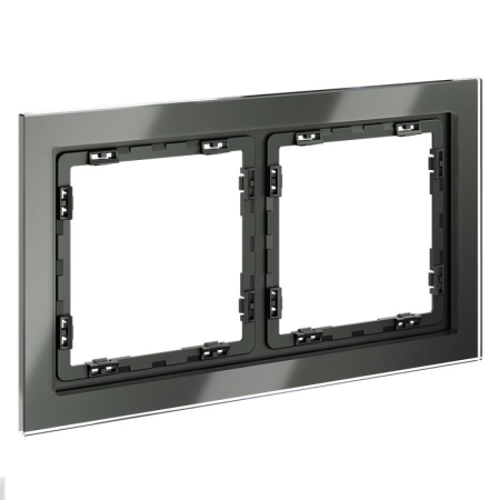 Рамка 2-м S70 стеклян. титан Voltum VLS110206