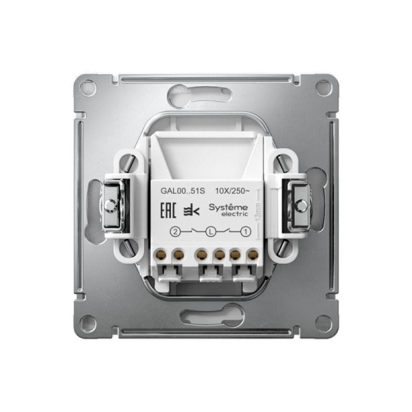 Выключатель 2-кл. ArtGallery 10AX быстрозажим. клем. механизм алюм. SE GAL000351S