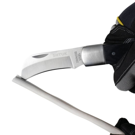 Нож для снятия изоляции большой складной с изогнутым лезвием №2 (14202) SHTOK 376548