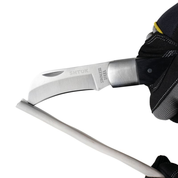 Нож для снятия изоляции большой складной с изогнутым лезвием №2 (14202) SHTOK 376548