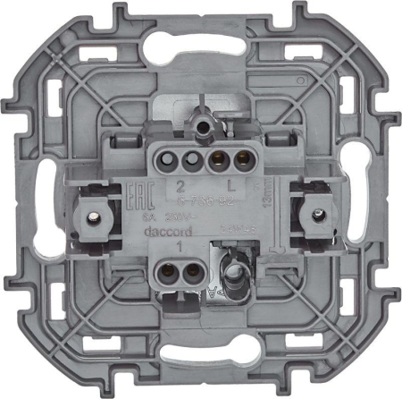 Выключатель кнопочный Inspiria 6А 250В без фиксации НО/НЗ механизм алюм. IEK 673692