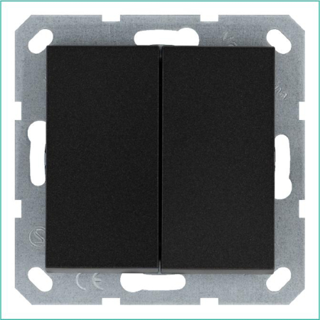 Переключатель проходной 2-кл. 10А IP20 механизм антрацит Jasmart G3022B