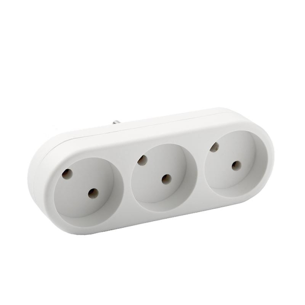 Разветвитель 3-м без заземл. 10А 2200Вт 250В плоский бел. DОМТОК 2655