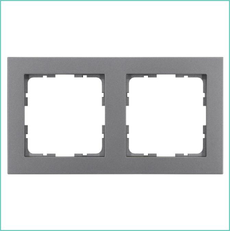 Рамка 2-м G-Classic алюм. Jasmart G1002S