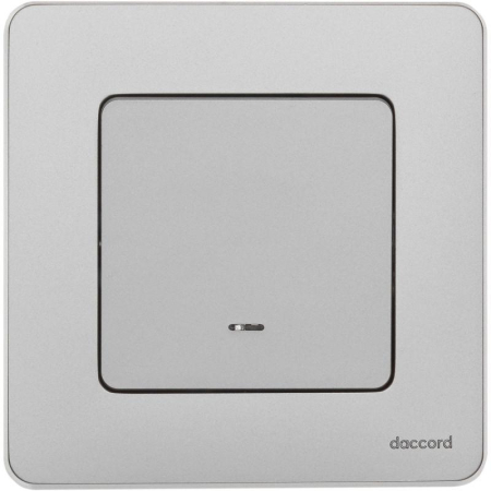 Выключатель 1-кл. Inspiria 10А IP20 250В 10AX с подсветкой/индикацией механизм алюм. IEK 673612