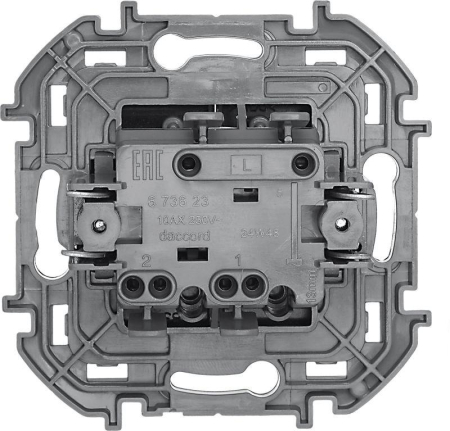 Выключатель 2-кл. Inspiria 10А IP20 250В 10AX механизм антрацит IEK 673623