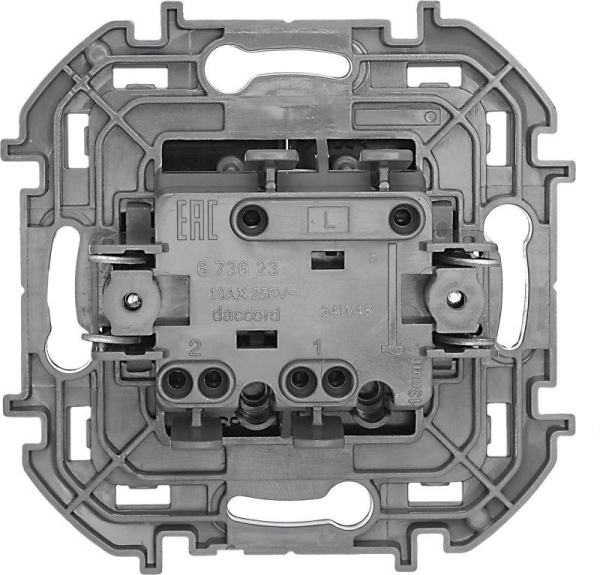 Выключатель 2-кл. Inspiria 10А IP20 250В 10AX механизм антрацит IEK 673623