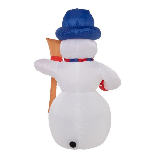 Фигура надувная 3D "Снеговик с метлой" 180см 4LED бел. 15Вт IP65 внутр. подсветка компрессор с адаптером 12В Neon-Night 511-122