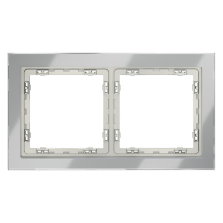 Рамка 2-м S70 стеклян. сталь Voltum VLS110205