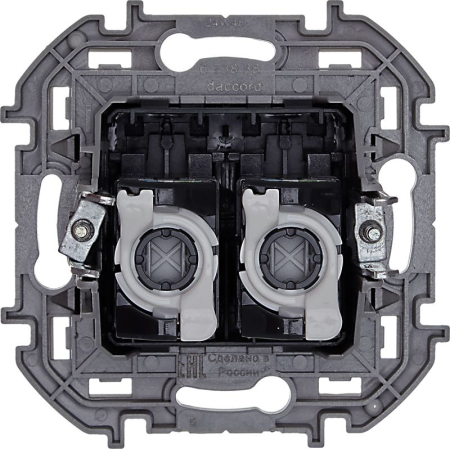 Розетка компьютерная 2-м Inspiria RJ45 кат.5E UTP антрацит IEK 673838