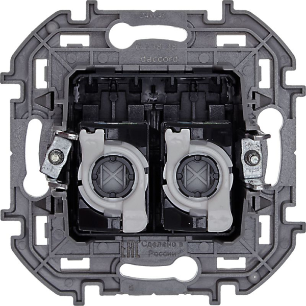 Розетка компьютерная 2-м Inspiria RJ45 кат.5E UTP антрацит IEK 673838