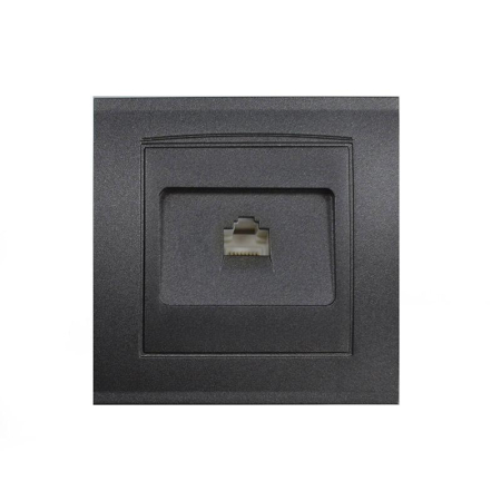 Розетка компьютерная 1-м СП Бриллиант в сборе графит Universal 7947601-Gr