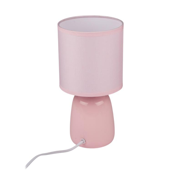 Светильник настольный JH2-02-pk E14 IP20 130х130х255мм керамика; ткань; PVC-пластик роз. JazzWay 5062337