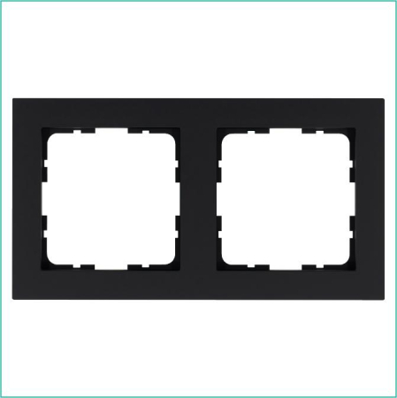 Рамка 2-м G-Classic черн. матов. soft touch Jasmart G1002PB