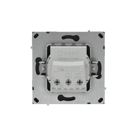 Розетка силовая KANT 2P+E без шторки черн. уголь DKC 7012033