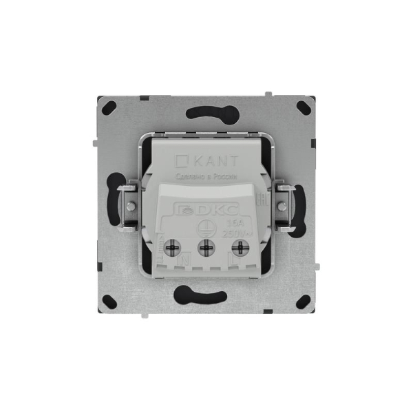 Розетка силовая KANT 2P+E без шторки черн. уголь DKC 7012033