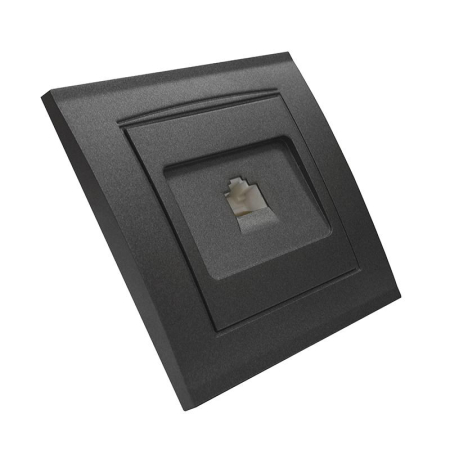 Розетка компьютерная 1-м СП Бриллиант в сборе графит Universal 7947601-Gr