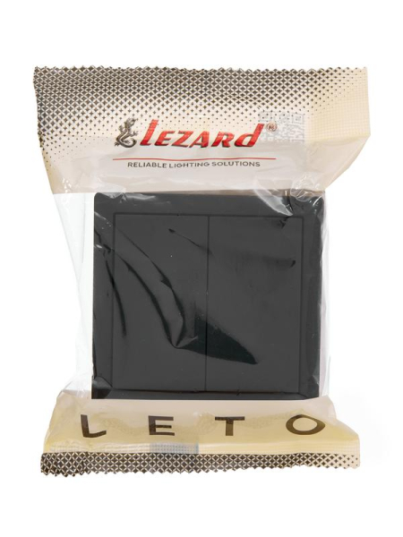 Выключатель 2-кл. ОП LETO черн. бархат LEZARD 752-4200-101