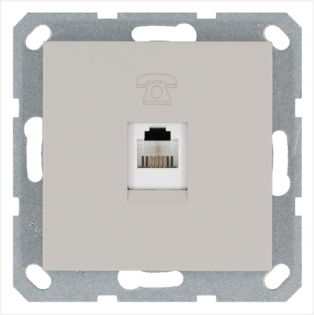 Розетка телефонная 1-м RJ11 механизм тауп JasmartG6101T