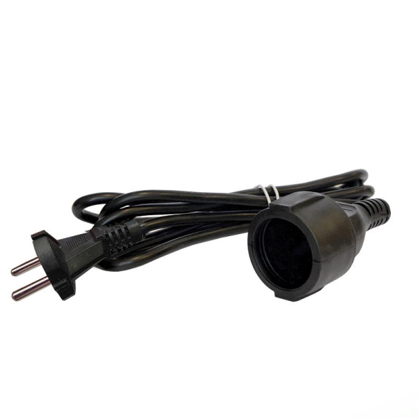 Удлинитель-шнур 1х2м без заземл. 10А IP20 ПВС 2х1 черн. DOMTOK 2338
