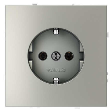 Розетка 1-м СП S70 16А с заземл. механизм сталь Voltum VLS040105