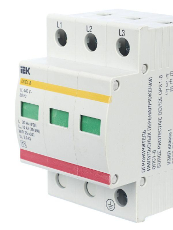 Ограничитель перенапряжения ОПС1-B 3P KARAT IEK MOP20-3-B