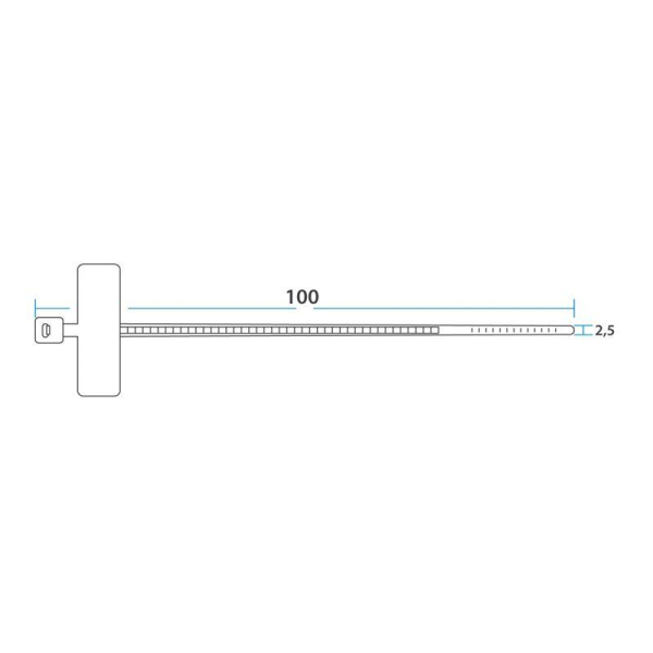 Хомут кабельный 2.5х100 под маркер нейл. бел. (уп.100шт) Rexant 07-0106