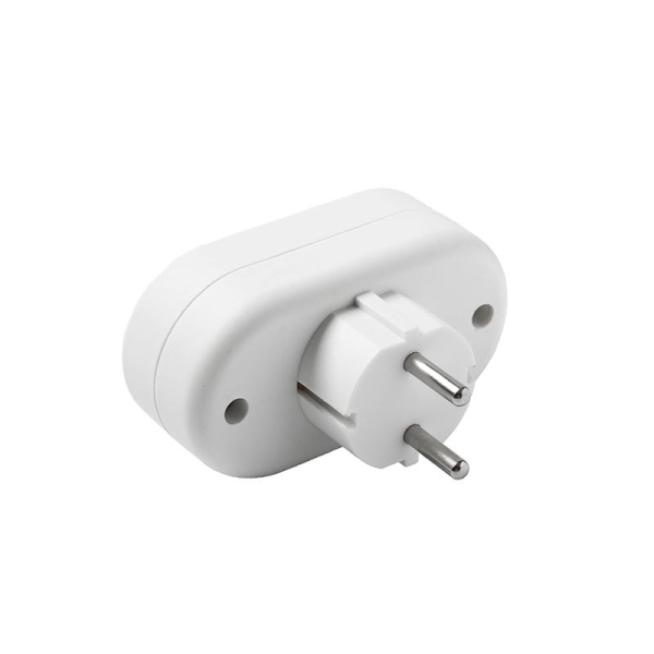 Разветвитель 2-м без заземл. 10А 2200Вт 250В плоский бел. DОМТОК 2651