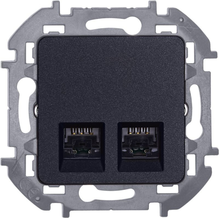 Розетка компьютерная 2-м Inspiria RJ45 кат.5E UTP антрацит IEK 673838
