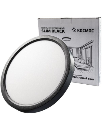 Светильник светодиодный SLIM BLACK 24Вт 4500К IP40 1620лм 230В 230х25мм КОСМОС KSlim24w_B4500K