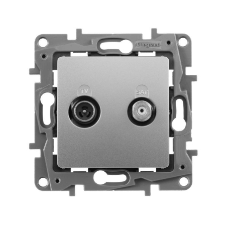 Розетка телевизионная TV/SAT СП Etika двухкабельная механизм алюм. IEK 672457