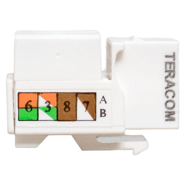 Модуль Keystone RJ45 кат.6 неэкранир. 110 IDC 90град. бел. TERACOM PRO EKF TRP-KSTN-90D-6UTP-WH