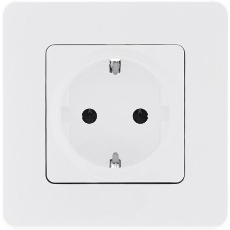 Розетка 1-м СП Inspiria 16А IP20 250В 2P+E защ. шторки немецк. стандарт механизм бел. IEK 673730